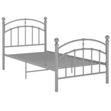 Bed Frame without Mattress Grey Metal 90x200 cm 324969