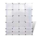 Modular Cabinet 18 Compartments White 37x146x180.5 cm 240502
