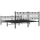 Metal Bed Frame without Mattress with Footboard Black 180x200cm 376150