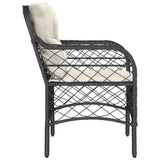 Garden Chairs with Cushions 2 pcs Black Poly Rattan 365152