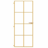 Interior Door Slim Golden 83x201,5 cm Tempered Glass and Aluminium 155141