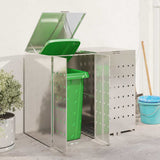 Wheelie Bin Storage for 2 Bins Silver 136 x 77.5 x 115.5 cm 3394788