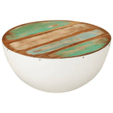 Bowl-shaped Coffee Table White 50x24 cm Solid Wood Reclaimed 352020