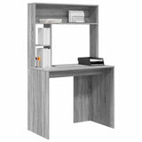 Desk with Shelf Grey Sonoma 91 x 50 x 149 cm Engineered Wood 869263