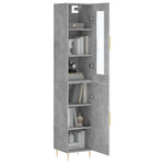 Highboard Concrete Grey 34.5x34x180 cm Engineered Wood 3199165
