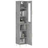 Highboard Concrete Grey 34.5x34x180 cm Engineered Wood 3199165