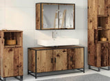 Bathroom Furniture Set with Door 2 pcs Old Wood Engineered Wood 3402357