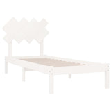 Bed Frame without Mattress White 90x200 cm Solid Wood 3104854