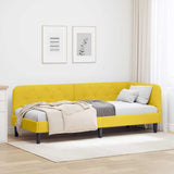 Corner Bed Frame with Headboard Yellow 80 x 200 cm Velvet 42016592