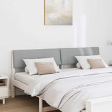 Upholstered Headboard Light Grey 200 cm Solid Pine Wood 879103