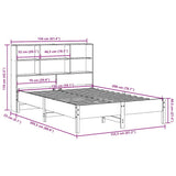 Bookcase Bed without Mattress Wax Brown 150x200 cm King Size Solid Wood Pine 3322869