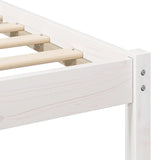 Bed Frame White 120 x 190 cm Solid Pine Wood 872378