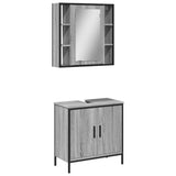 2 Piece Bathroom Furniture Set Grey Sonoma Engineered Wood 3214723