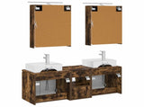 Bathroom Cabinet Set 5 pcs Smoked Oak Engineered Wood 3406395