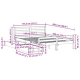 Bed Frame without Mattress 140x200 cm Solid Wood Pine 3301610