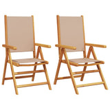 Garden Chairs 2 pcs Taupe Solid Wood Acacia and Fabric 367659