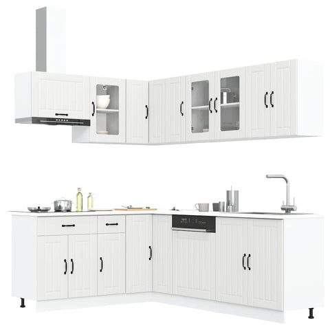 ZNTS 11 Piece Kitchen Cabinet Set Lucca White Engineered Wood 3314891