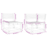 5 Piece Garden Sofa Set White Solid Wood Pine 3216971