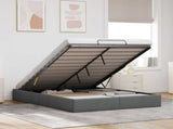 Ottoman Bed Frame Dark Grey Queen Size Fabric 3403069