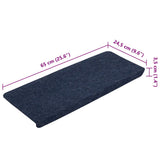 Stair Mats Self-adhesive 15 pcs 65x24.5x3.5 cm Blue 343481