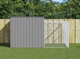Dog House with Run Light Grey 214x253x181 cm Galvanised Steel 3189125