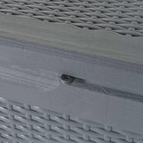 Garden Storage Box Grey PP Rattan 180 L 364060
