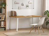 120 x 70 x 75 cm Solid Acacia Wood White Rectangular 937599