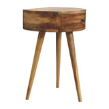 Mini Oak-ish Circular Shape Bedside IN3279