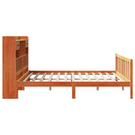 ZNTS Bookcase Bed without Mattress Wax Brown 180x200 cm Super King Solid Wood Pine 3321764