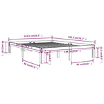 Bed Frame without Mattress White Solid Wood Pine 140x190cm 810346