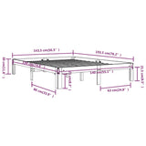Bed Frame without Mattress White Solid Wood Pine 140x190cm 810346