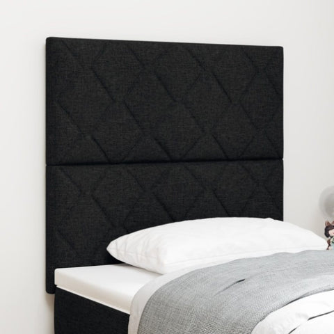ZNTS LED Headboard Diamond Blocks Design Black 90 cm Fabric 3338490