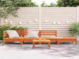 Garden Sofa 4-Seater Wax Brown Solid Wood Pine 838051