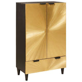 Side Cabinet Black and Gold 60 x 33.5 x 100 cm Solid Mango Wood 4017858