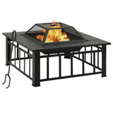 Fire Pit with Poker 79x79x46.5 cm XXL Steel 360061