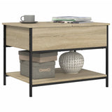 ZNTS Coffee Table Sonoma Oak 70x50x50 cm Engineered Wood and Metal 845342