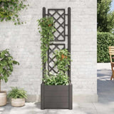 Garden Planter with Trellis 43x43x142 cm PP Anthracite 313981