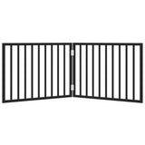 Dog Gate Foldable 2 Panels Black 160 cm Poplar Wood 352192