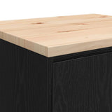 Garage Storage Cabinet Black 60x51x85 cm Solid Wood Pine 860572