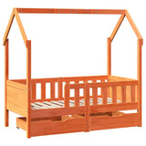 Kids Bed Frame with Drawers without Mattress 80x160 cm Solid Wood 3302043