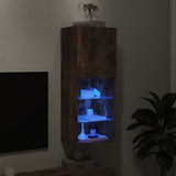 TV Cabinet with LED Lights Smoked Oak 40.5x30x102 cm 837061