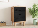 Chest of Drawers OTTA Black 45 x 39 x 90 cm Solid Pine Wood 42041749