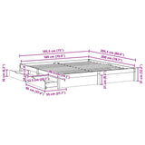 Bed Frame with Drawer Wax Brown 180 x 200 cm Solid Pine Wood 3422737