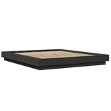 Bed Frame with LED Lights without Mattress Black 150x200cm 3281092
