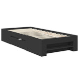 Bed Frame with Headboard Black 80 x 200 cm Engineered Wood 3408810