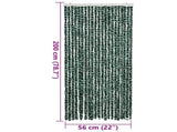 Fly Curtain Green and White 90x200 cm Chenille 377384