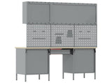 Work Cabinet with Drawer 8 pcs Red Engineered Wood and Steel 3321459