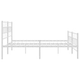 Metal Bed Frame without Mattress with Footboard White 180x200cm 355730