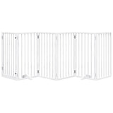 Dog Gate with Door Foldable 6 Panels White 300 cm Poplar Wood 352183