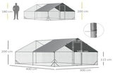 Chicken Walk-in Run, Galvanised Chicken Coop, Hen Poultry House Cage, Rabbit Hutch Pet Playpen T3398P350074